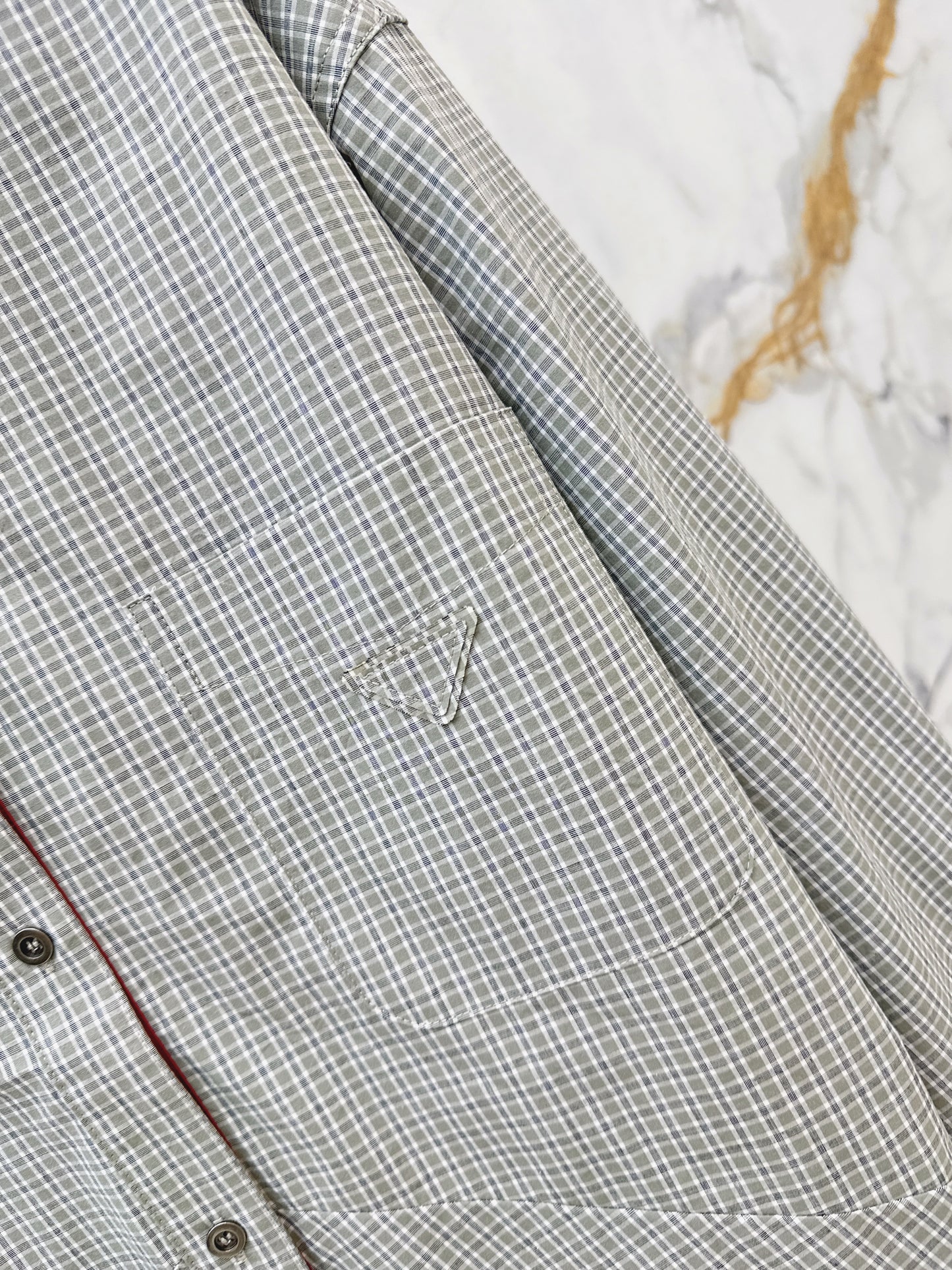 Triangle logo plaid shirt