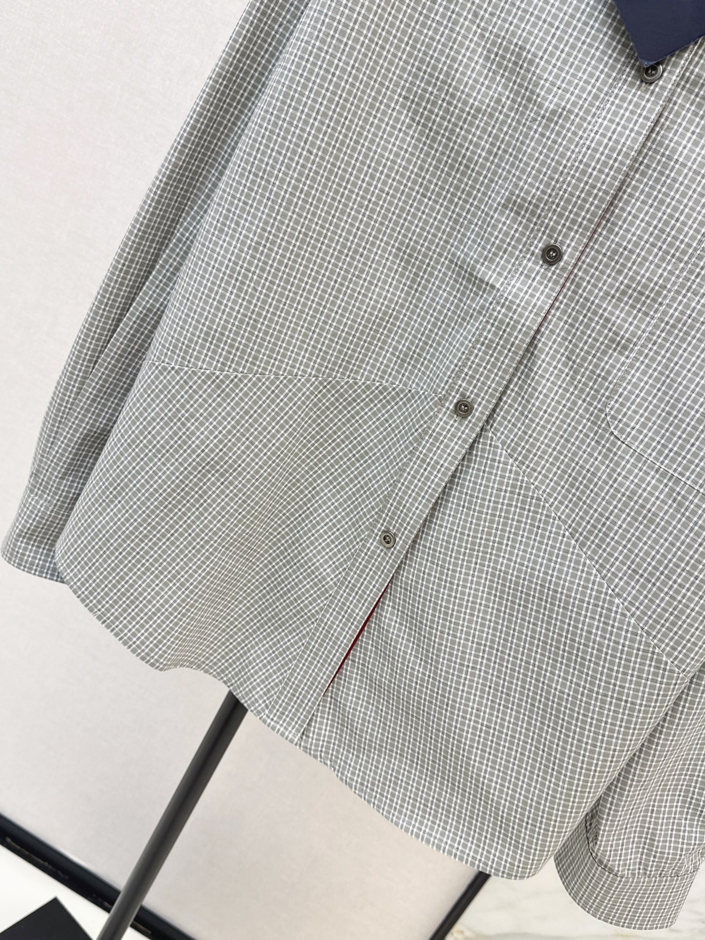 Triangle logo plaid shirt