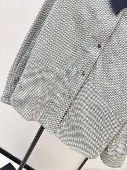 Triangle logo plaid shirt