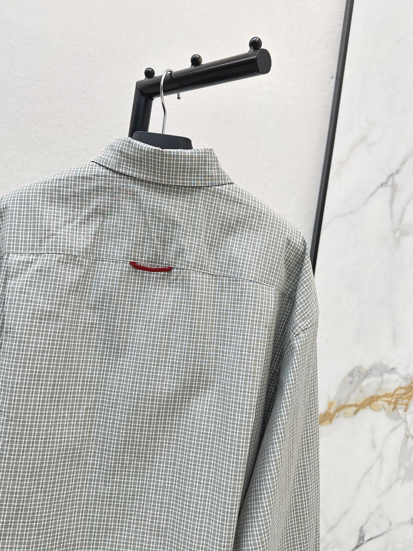 Triangle logo plaid shirt