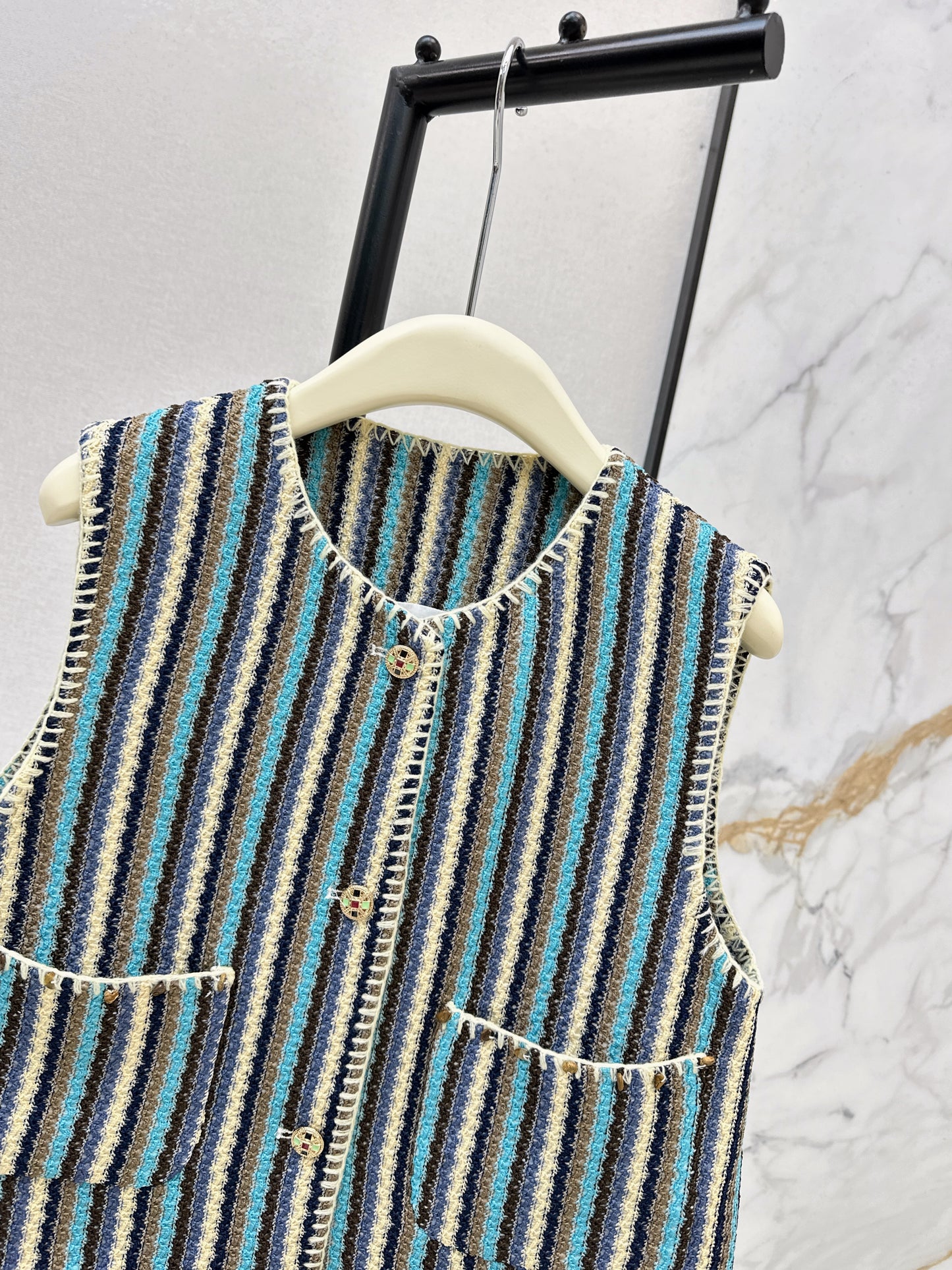 Hand-crocheted short vest