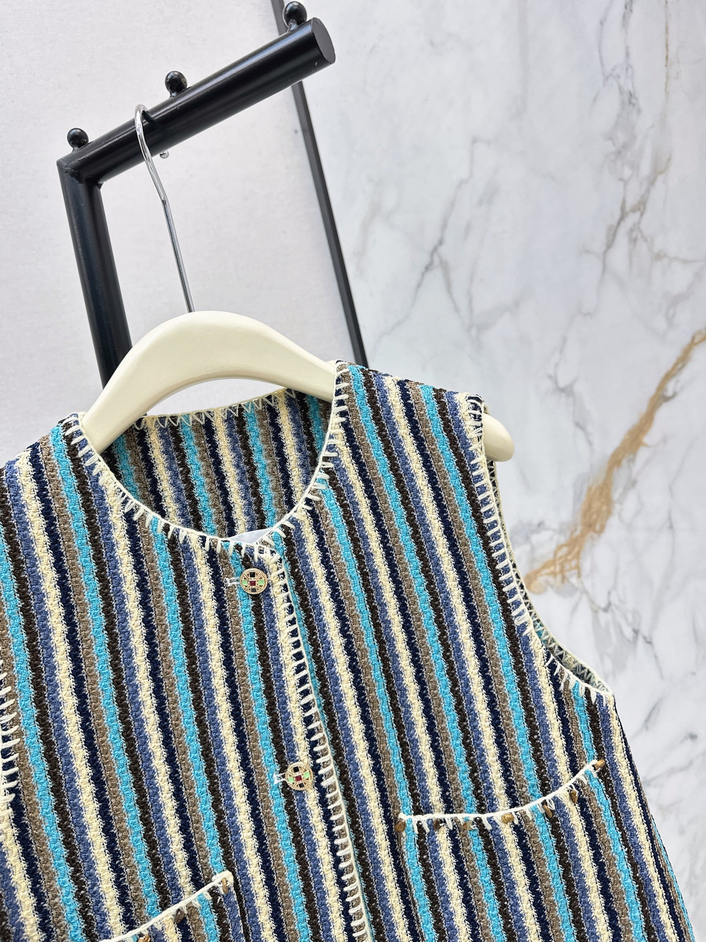Hand-crocheted short vest