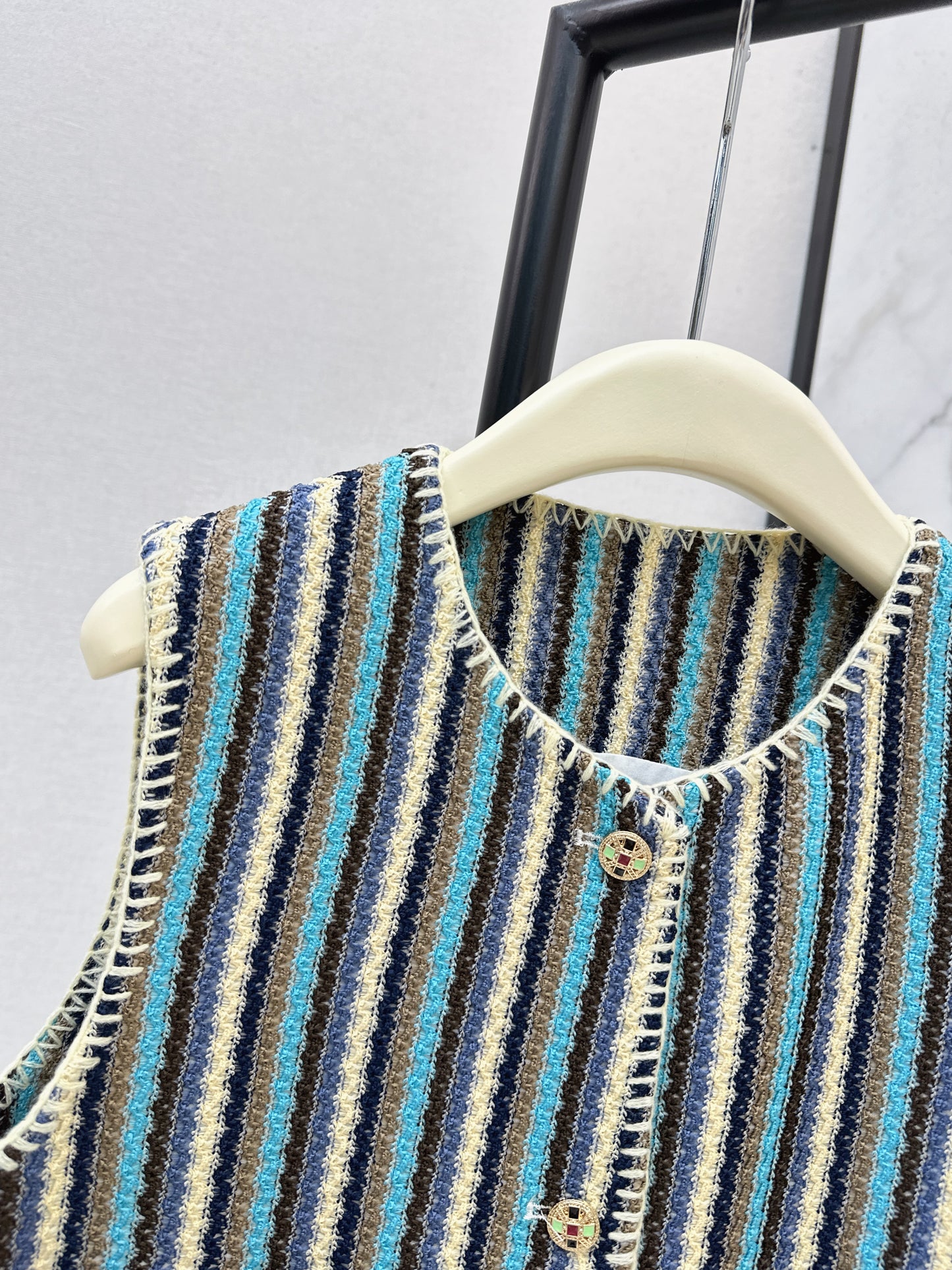 Hand-crocheted short vest