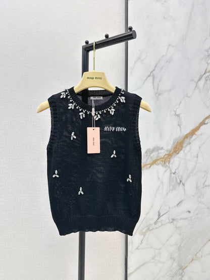 Rhinestone-studded vest