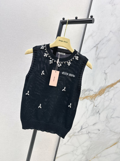 Rhinestone-studded vest