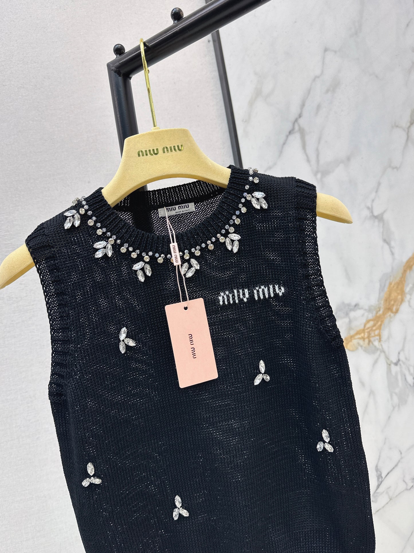 Rhinestone-studded vest