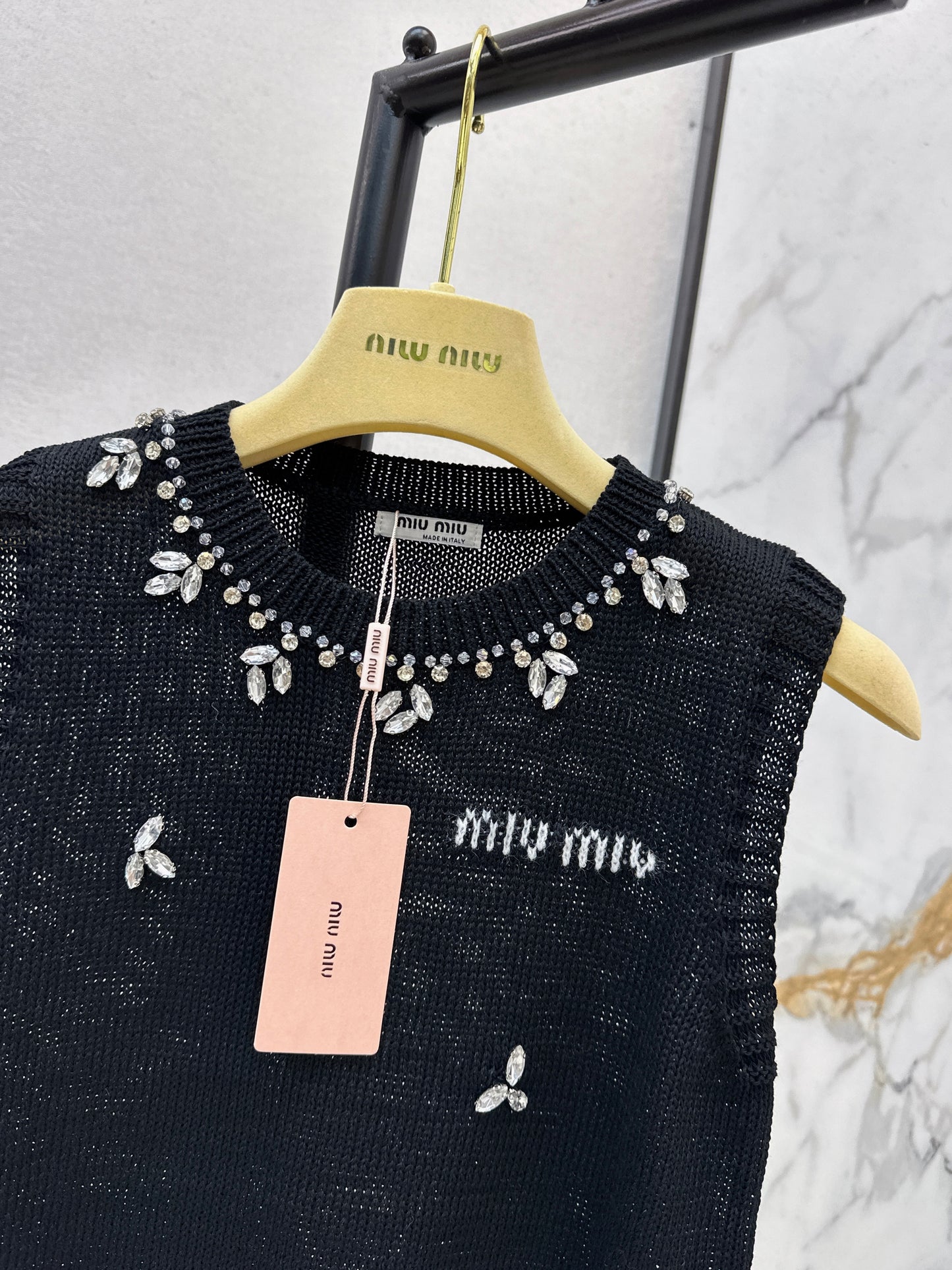 Rhinestone-studded vest