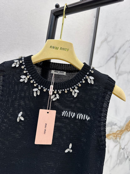 Rhinestone-studded vest