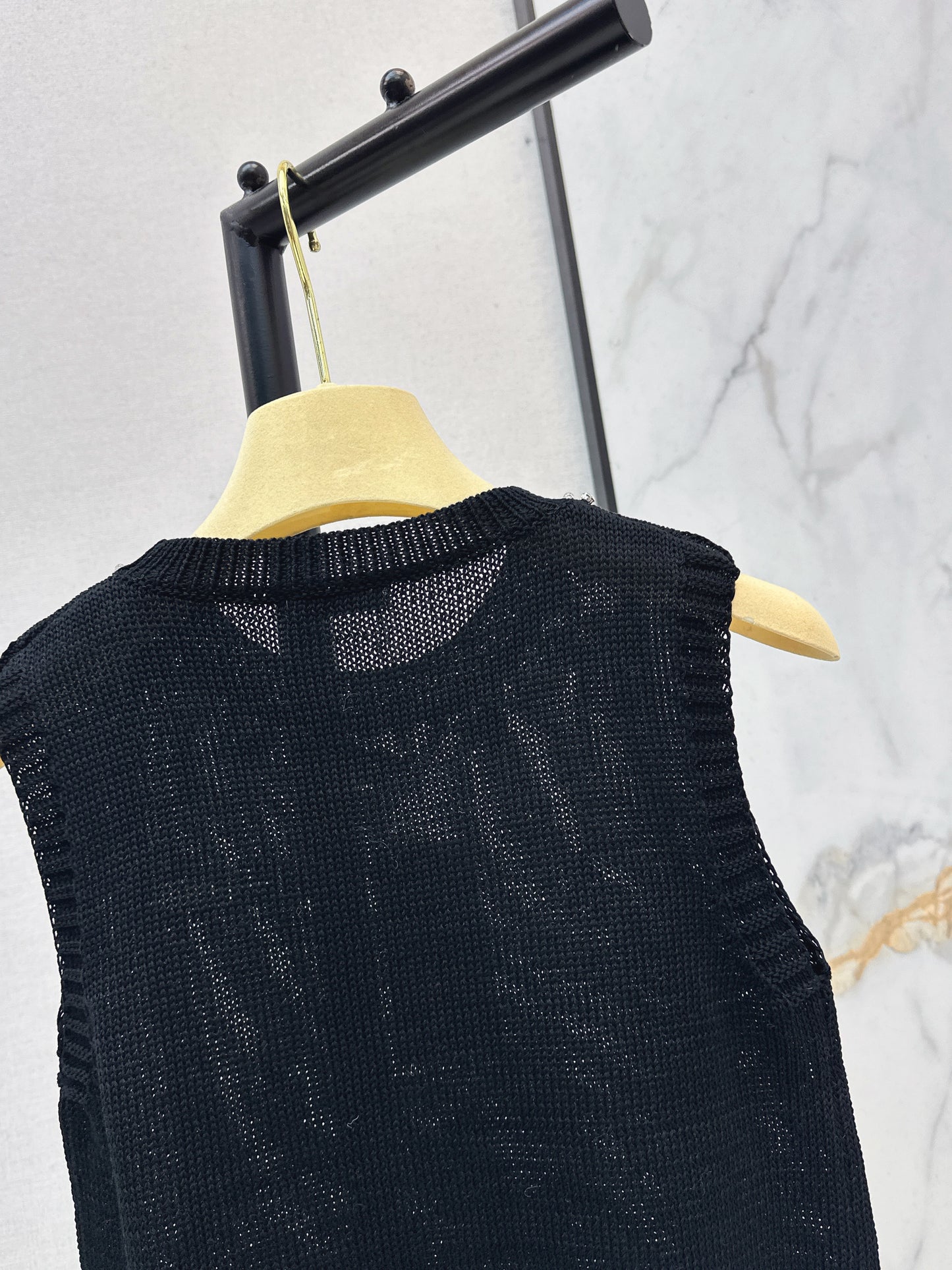Rhinestone-studded vest