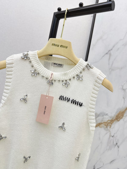 Rhinestone-studded vest