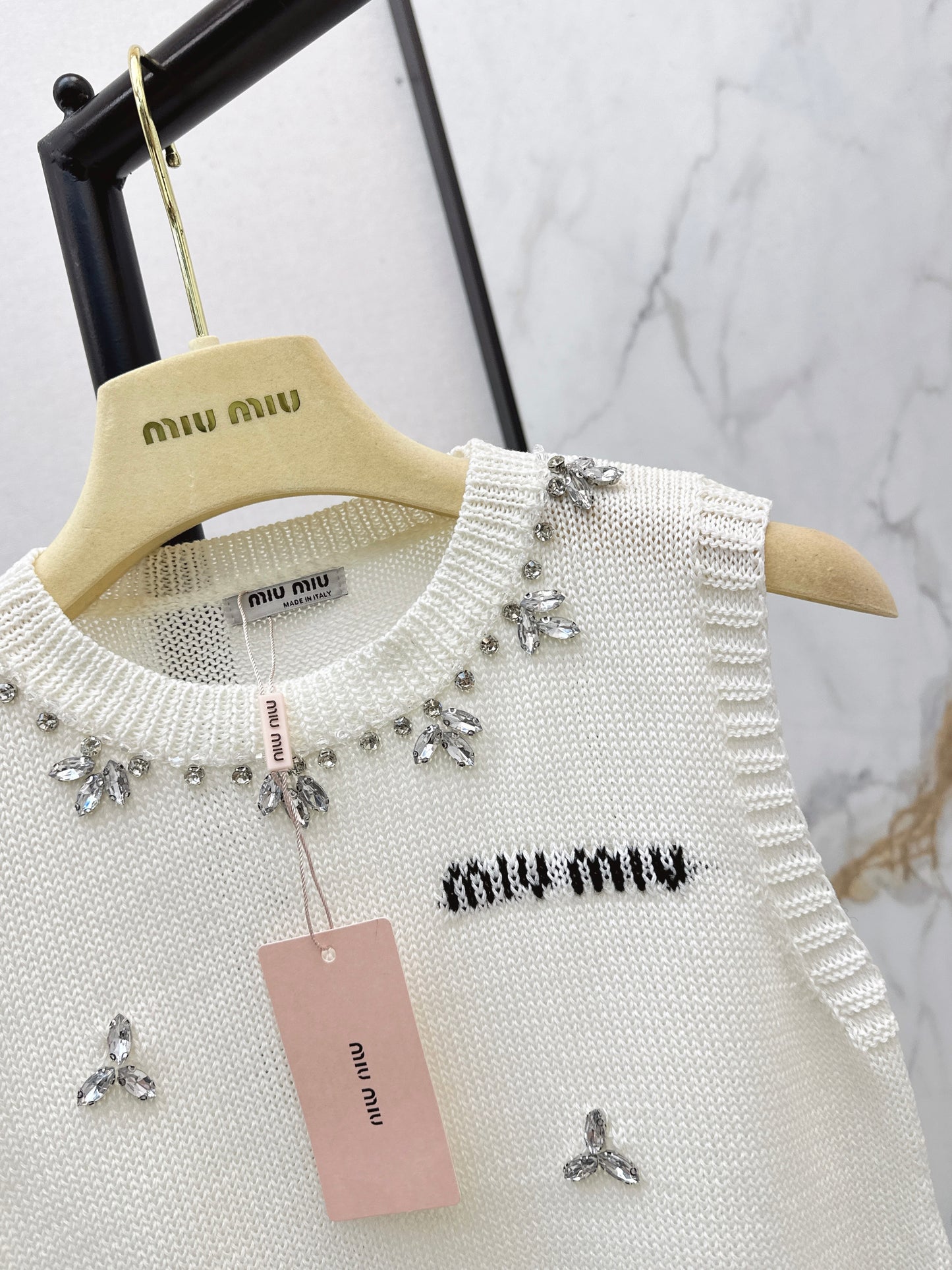 Rhinestone-studded vest