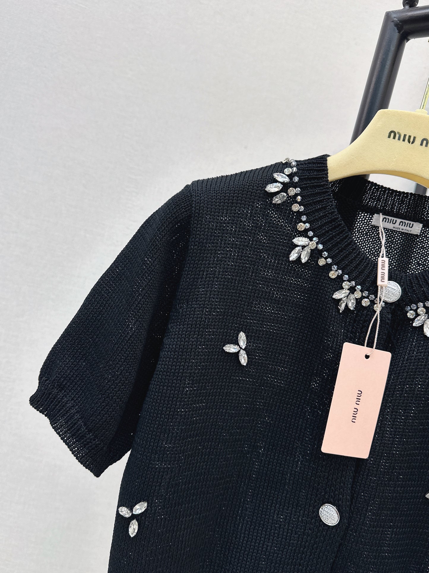 Rhinestone-studded T-shirt
