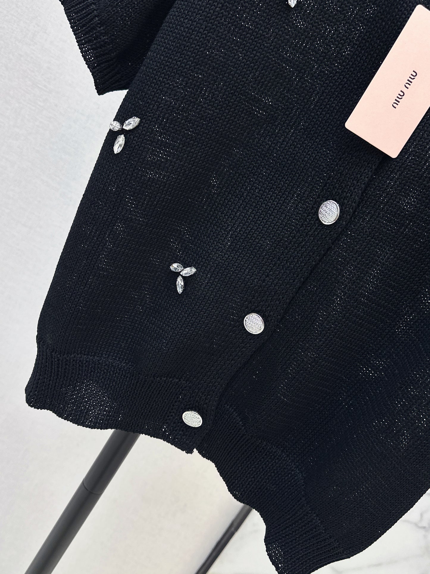 Rhinestone-studded T-shirt