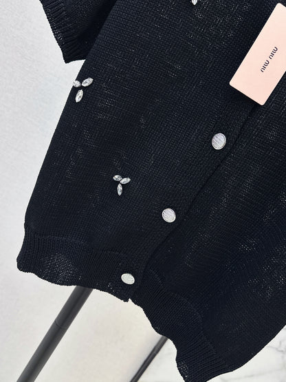 Rhinestone-studded T-shirt