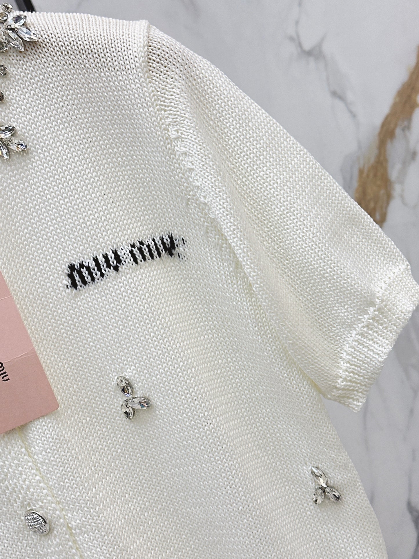 Rhinestone-studded T-shirt