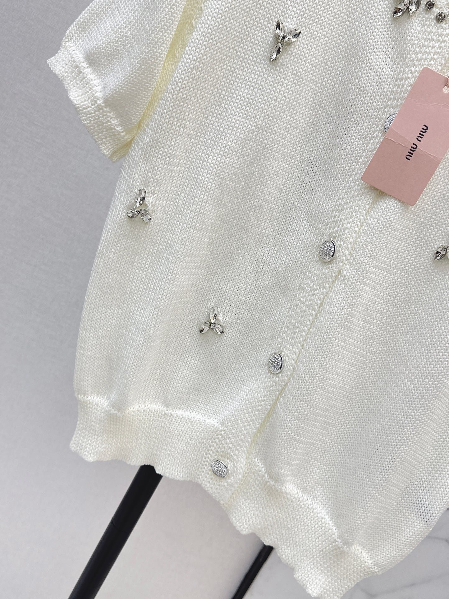Rhinestone-studded T-shirt