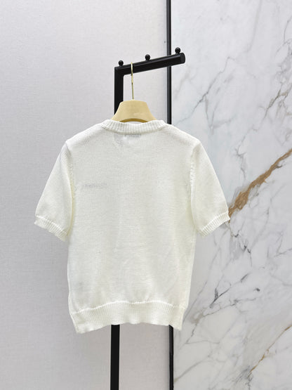 Rhinestone-studded T-shirt