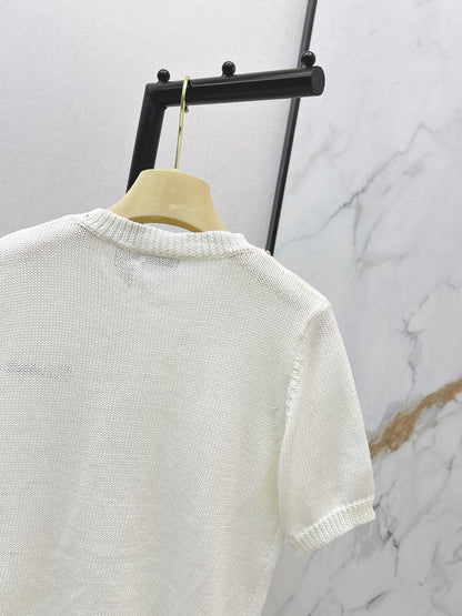 Rhinestone-studded T-shirt