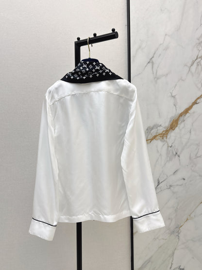 Printed Silk Ribbon Shirt