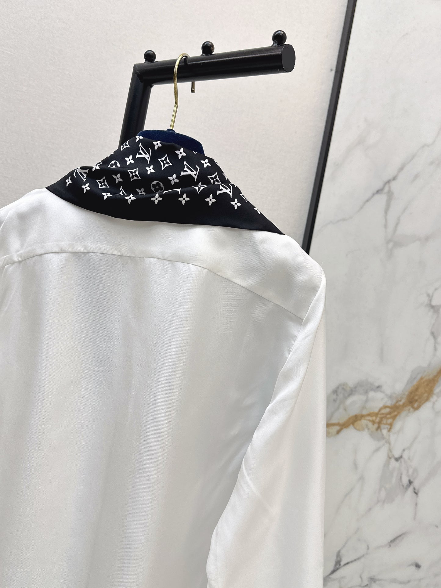 Printed Silk Ribbon Shirt