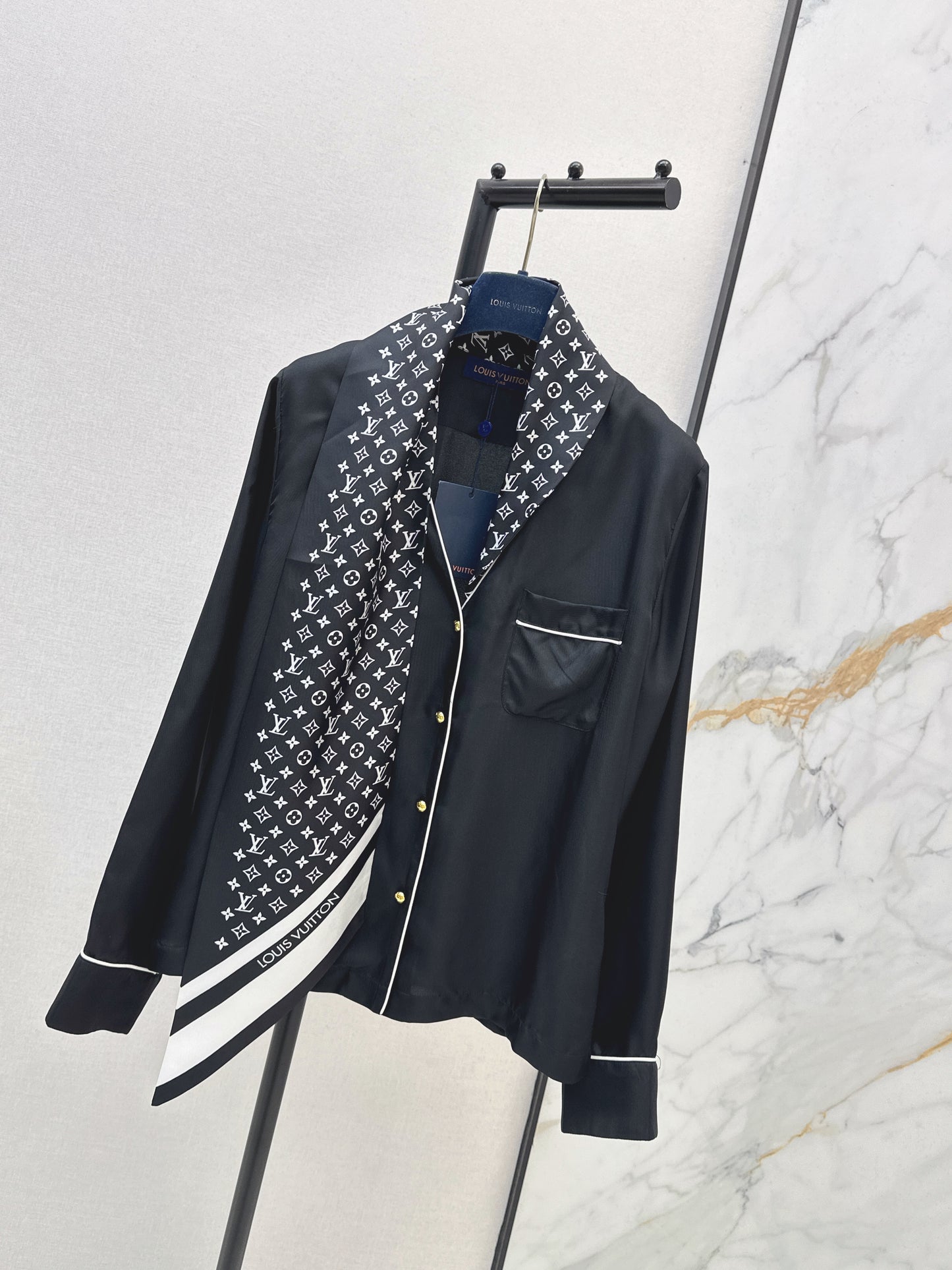 Printed Silk Ribbon Shirt
