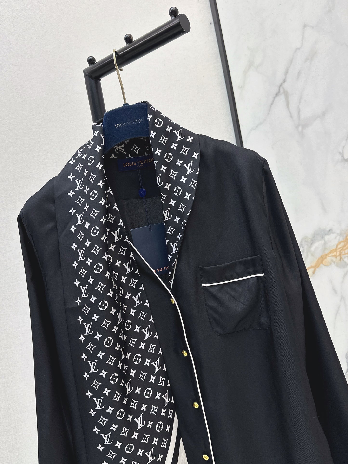 Printed Silk Ribbon Shirt