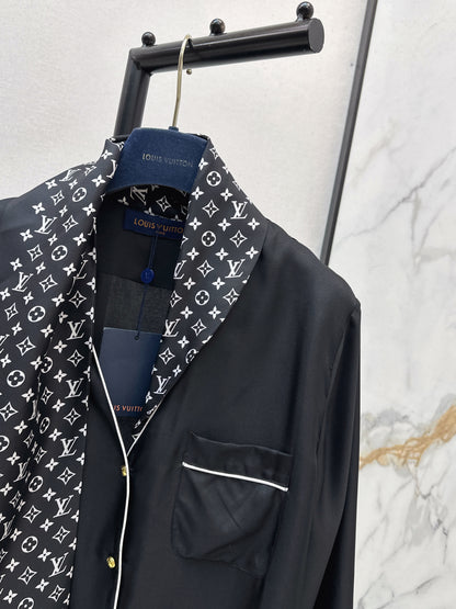 Printed Silk Ribbon Shirt