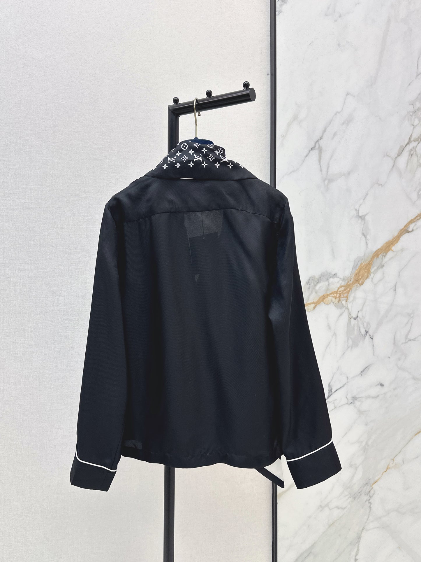 Printed Silk Ribbon Shirt