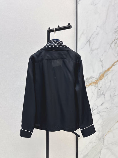 Printed Silk Ribbon Shirt