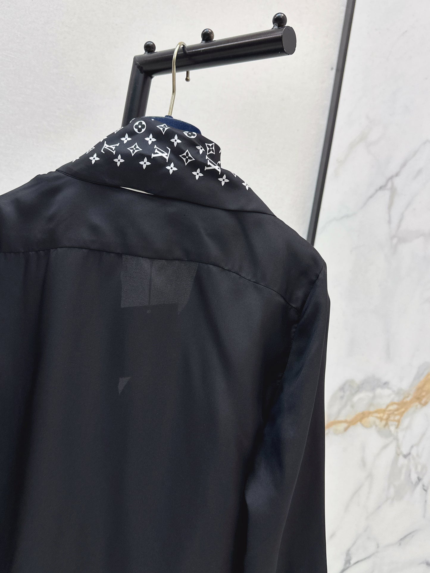 Printed Silk Ribbon Shirt