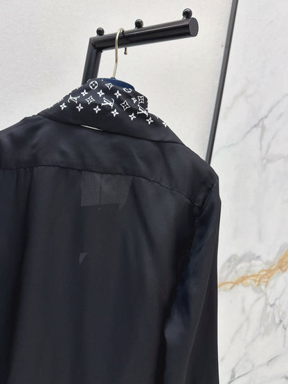 Printed Silk Ribbon Shirt
