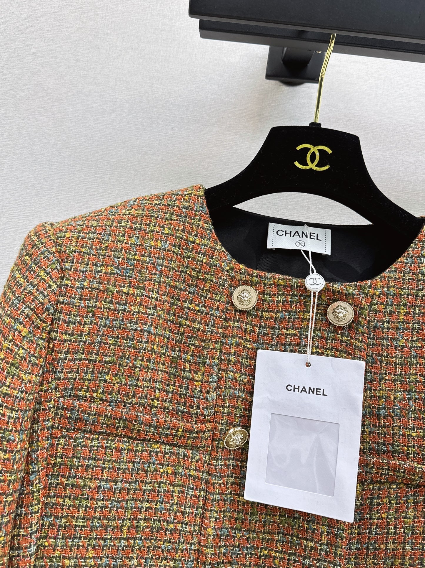 Woven Crew Neck Cardigan