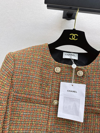Woven Crew Neck Cardigan