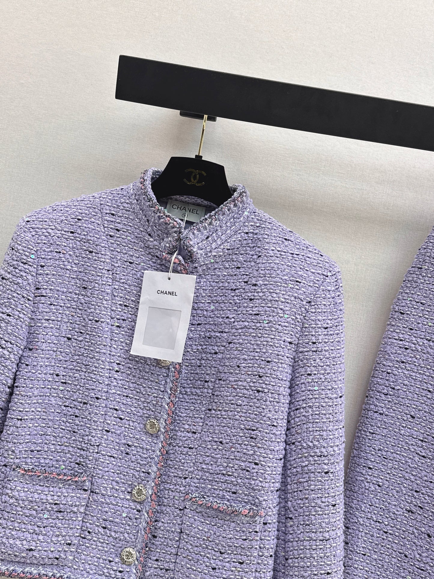 Stand Collar Cropped Knit Jacket