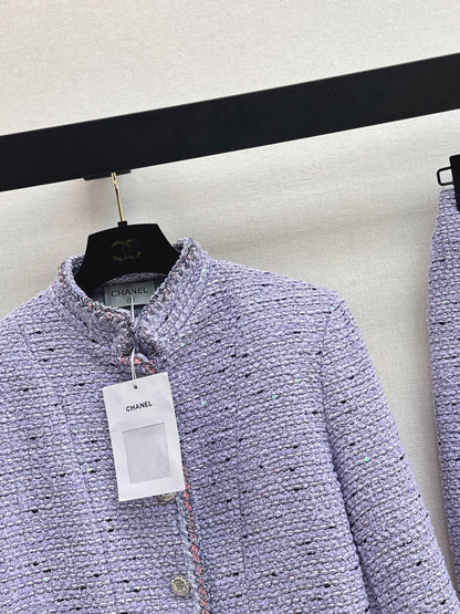 Stand Collar Cropped Knit Jacket