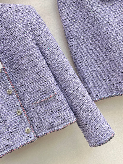 Stand Collar Cropped Knit Jacket