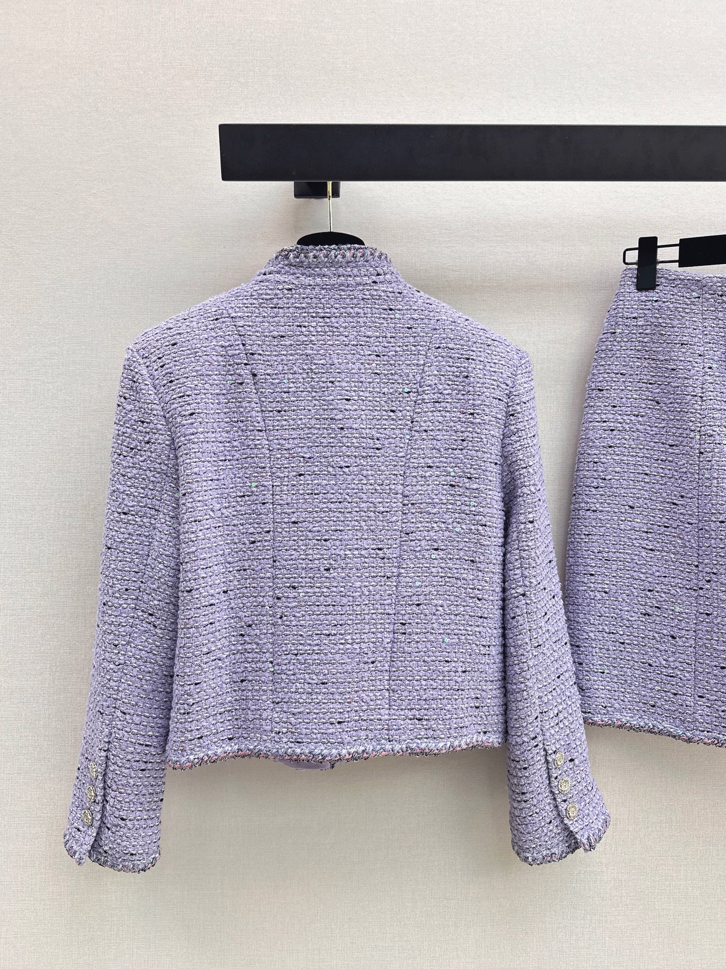 Stand Collar Cropped Knit Jacket