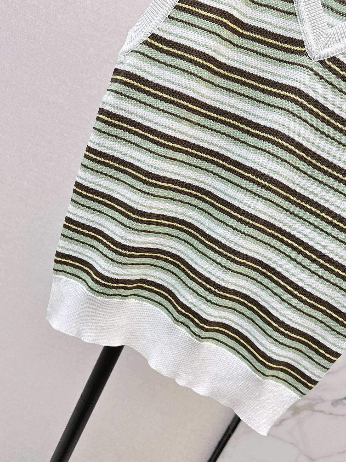 Striped Knit Sleeveless Vest