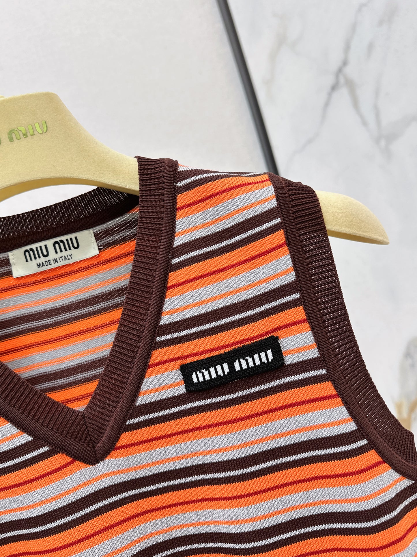 Striped Knit Sleeveless Vest