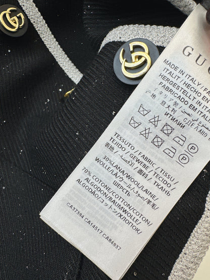 Color-blocked tweed coat