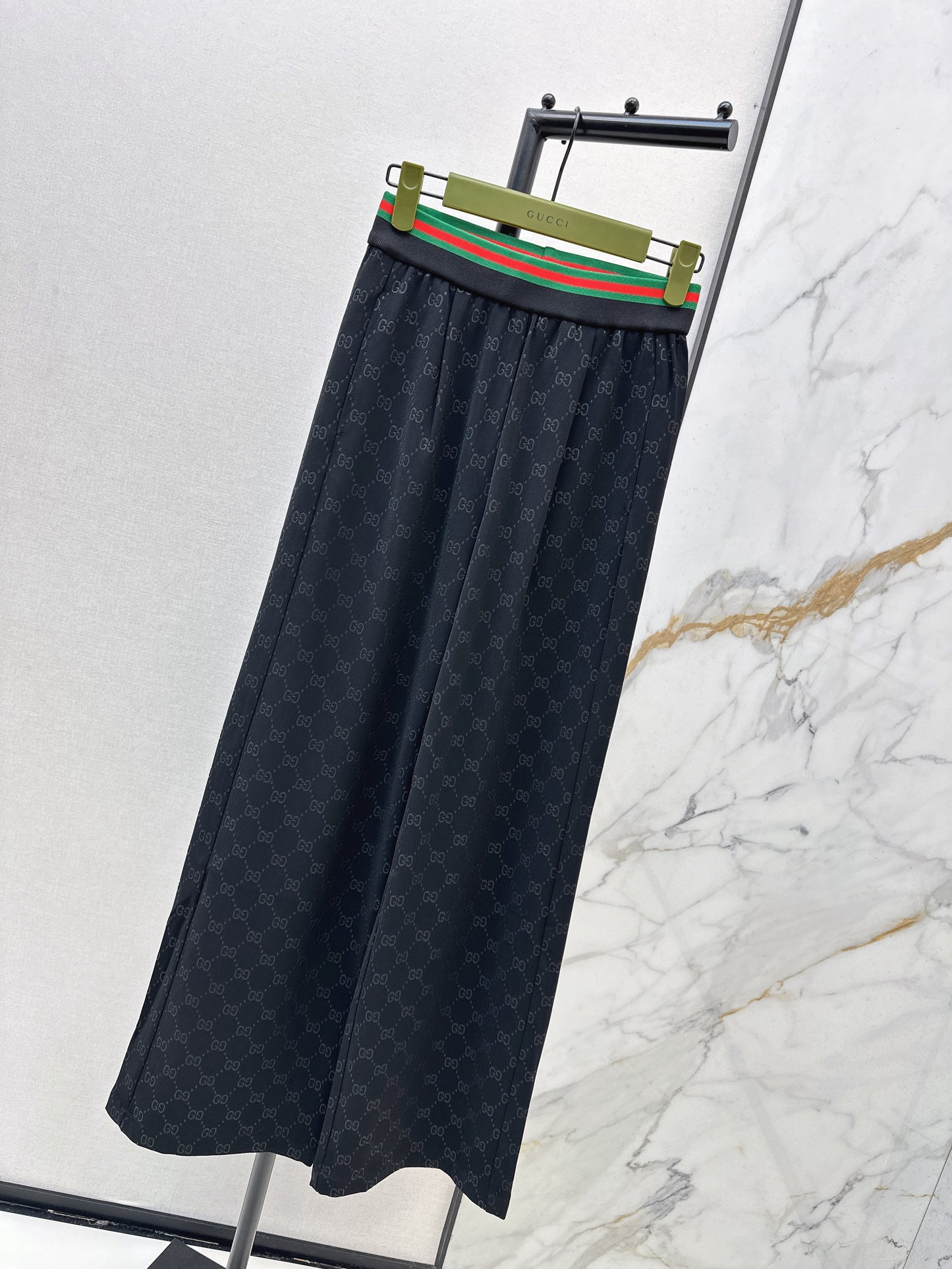 Letter print wide-leg trousers