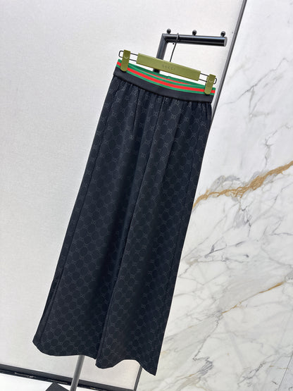 Letter print wide-leg trousers