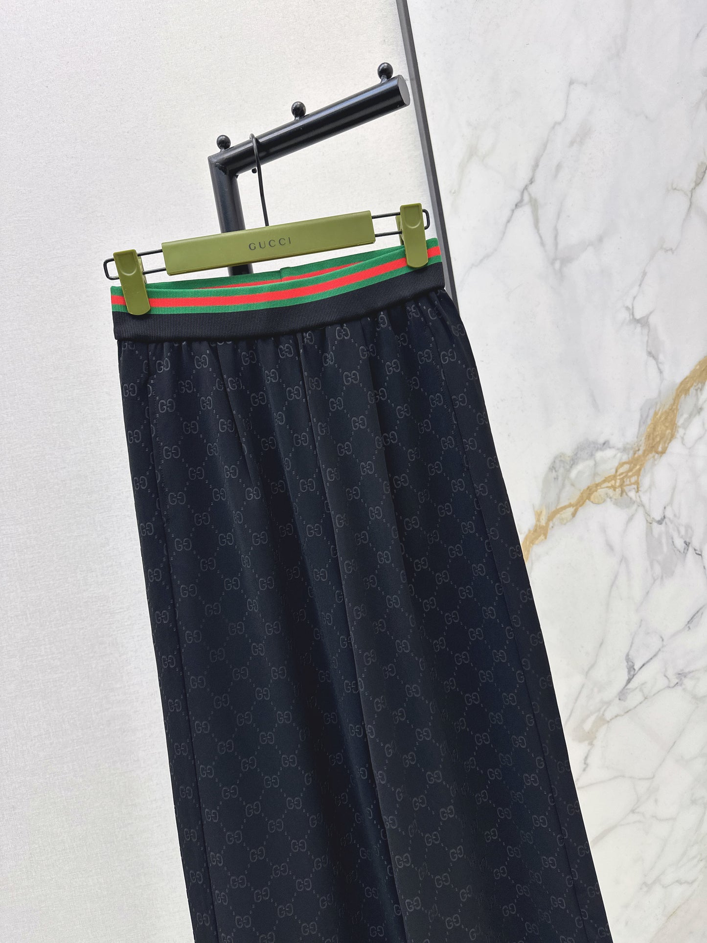 Letter print wide-leg trousers