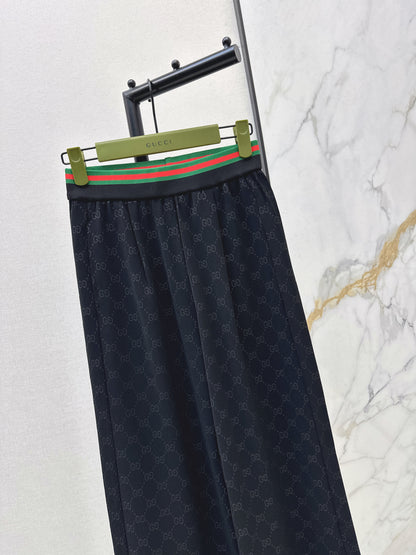 Letter print wide-leg trousers