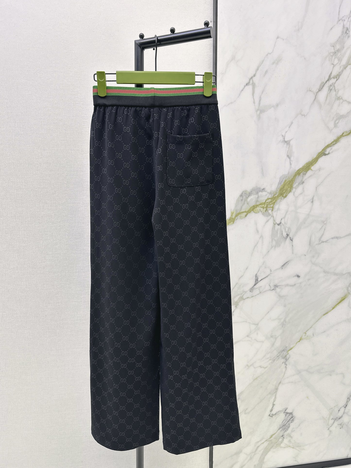 Letter print wide-leg trousers