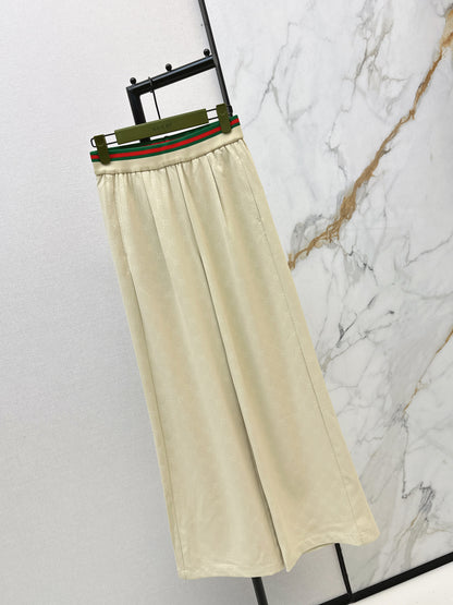 Letter print wide-leg trousers