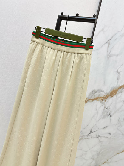 Letter print wide-leg trousers