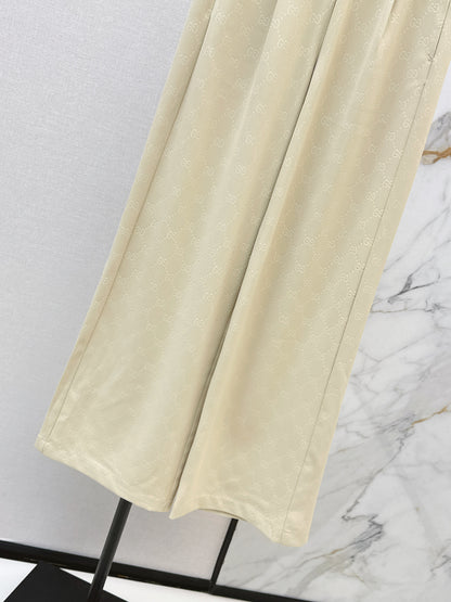 Letter print wide-leg trousers