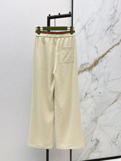 Letter print wide-leg trousers