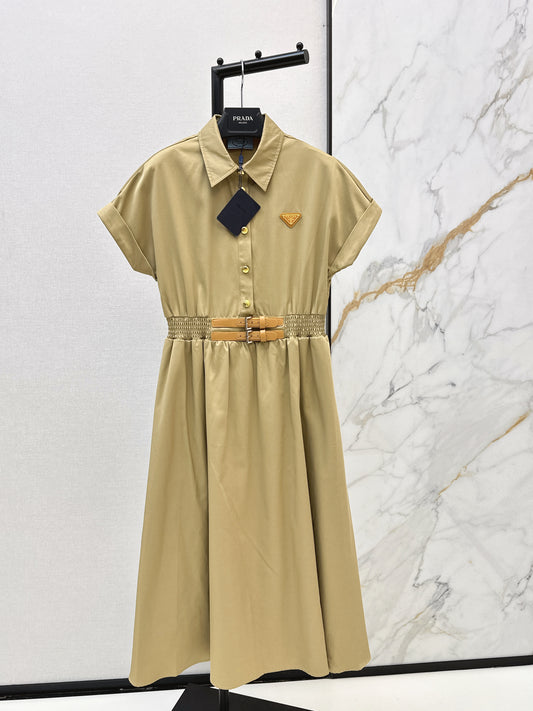 Triangle logo collared dress